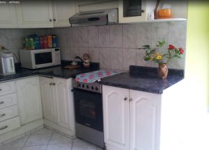 Kitchen usable by the guests